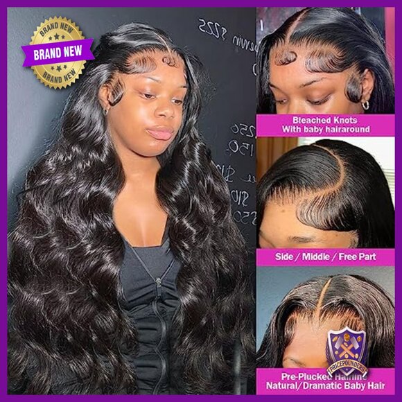 24 Inch Human Hair Body Wave 360 Lace Front Wig Pre Plucked main image 4